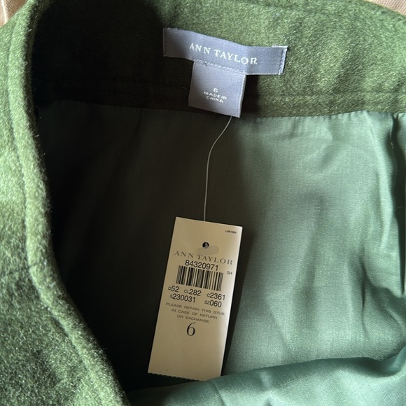 Ann Taylor wool and rabbit hair green skirt size‎ 6 new with tags - Picture 3 of 4